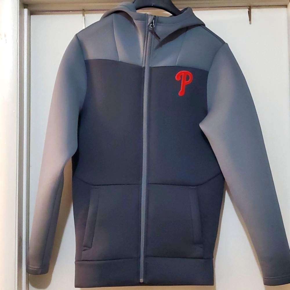Philadelphia Phillies‎ Men's Antigua Steel/Charcoal Protect Full-Zip Hood…